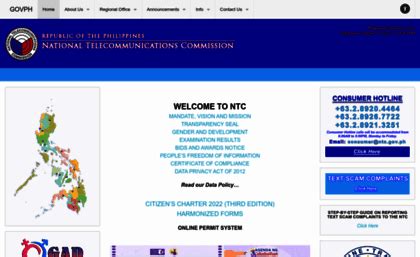 national telecommunications commission website ncr|ntc.gov.ph.